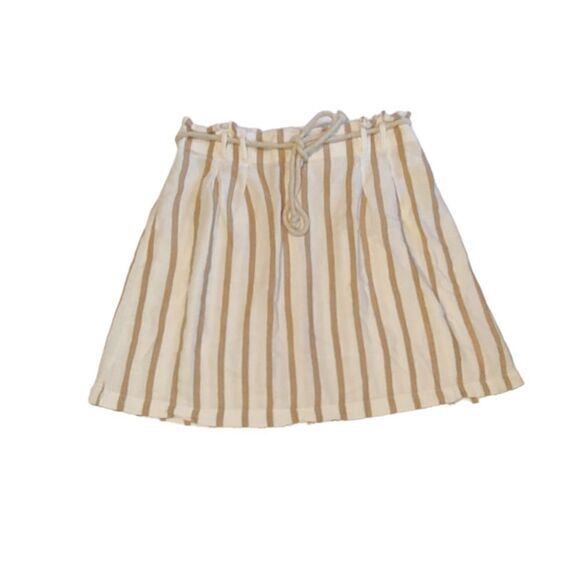 American Eagle Striped Linen Beach Mini Skirt with Rope Belt Small - Picture 6 of 6